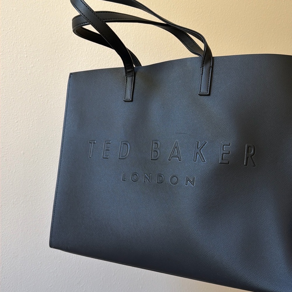 Ted Baker Black Embossed Logo Tote Bag